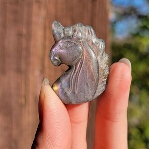 (#3) NEW 1.45" x 1.05" PURPLE FLASH LABRADORITE UNICORN